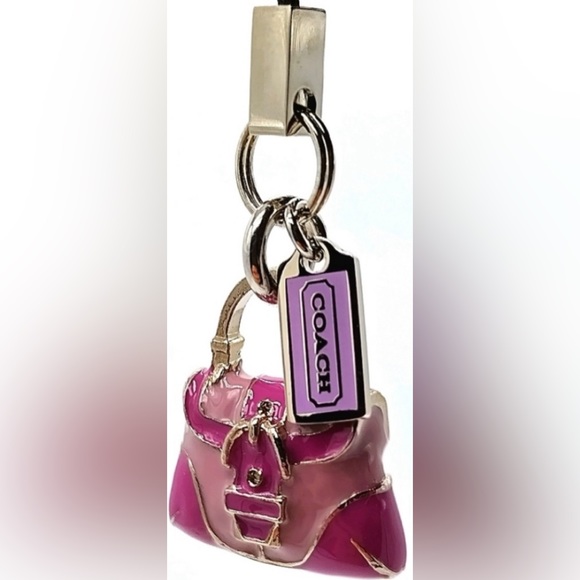 COACH Vintage Lanyard Pink Purse Keychain FOB Purse Charm - Picture 4 of 6